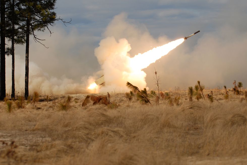 a rocket fires from a himars launcher during a live fire certification for a and b batteries, 3rd battalion, 27th field artillery regiment himars, 18th fires brigade airborne feb 17 on fort bragg, nc us army photo by staff sgt jacob a mcdonald