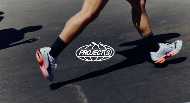 running legs with a graphic reading 'project3' over the top