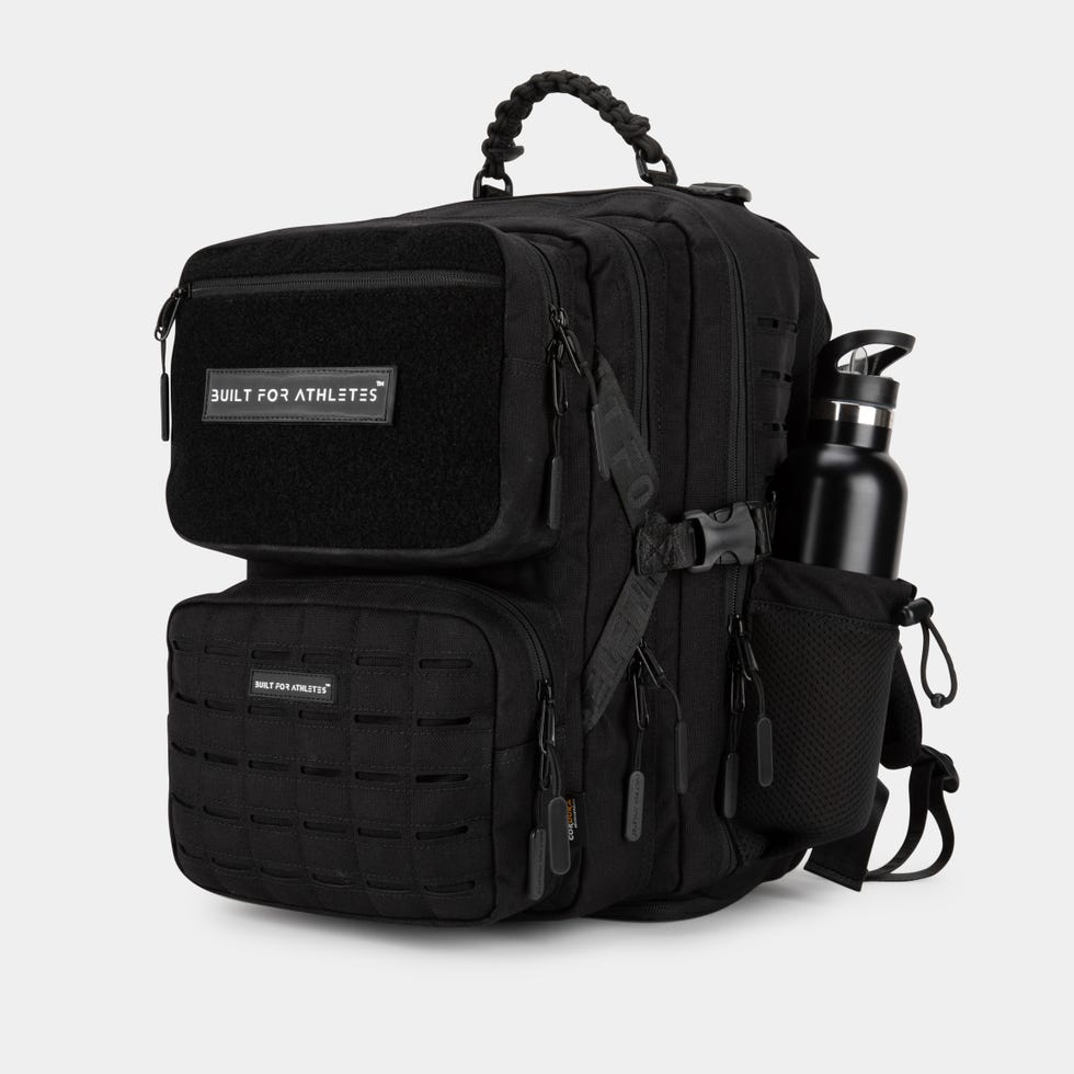 sturdy black backpack made for athletes