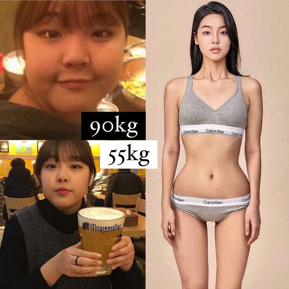 韓國女生瘦身對比