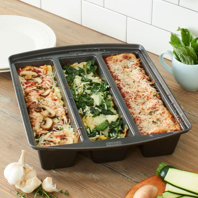 This Lasagna Pan Lets You Cook Three Meals At Once - Chicago Metallic  Lasagna Trio Pan 