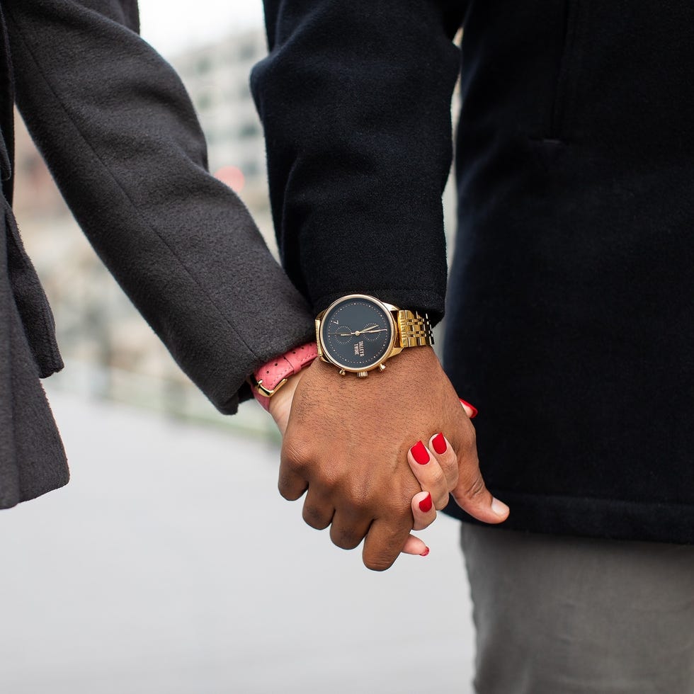 two models wear wrist watches in a roundup of black owned jewelry brands 2022