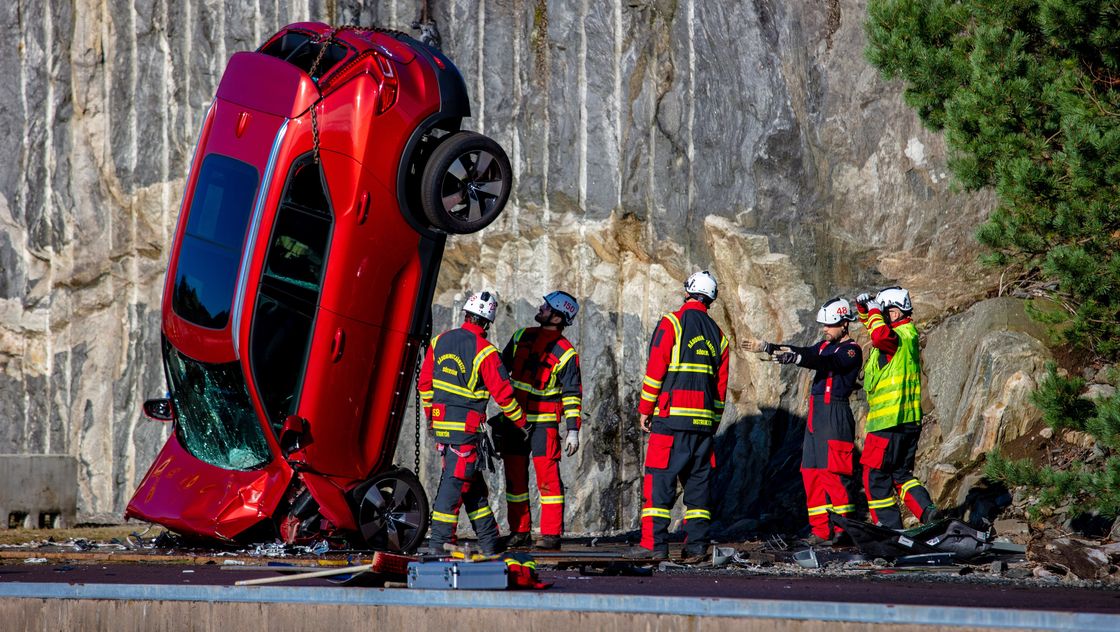 preview for Volvo Drops Cars From a Crane to Help Emergency Services