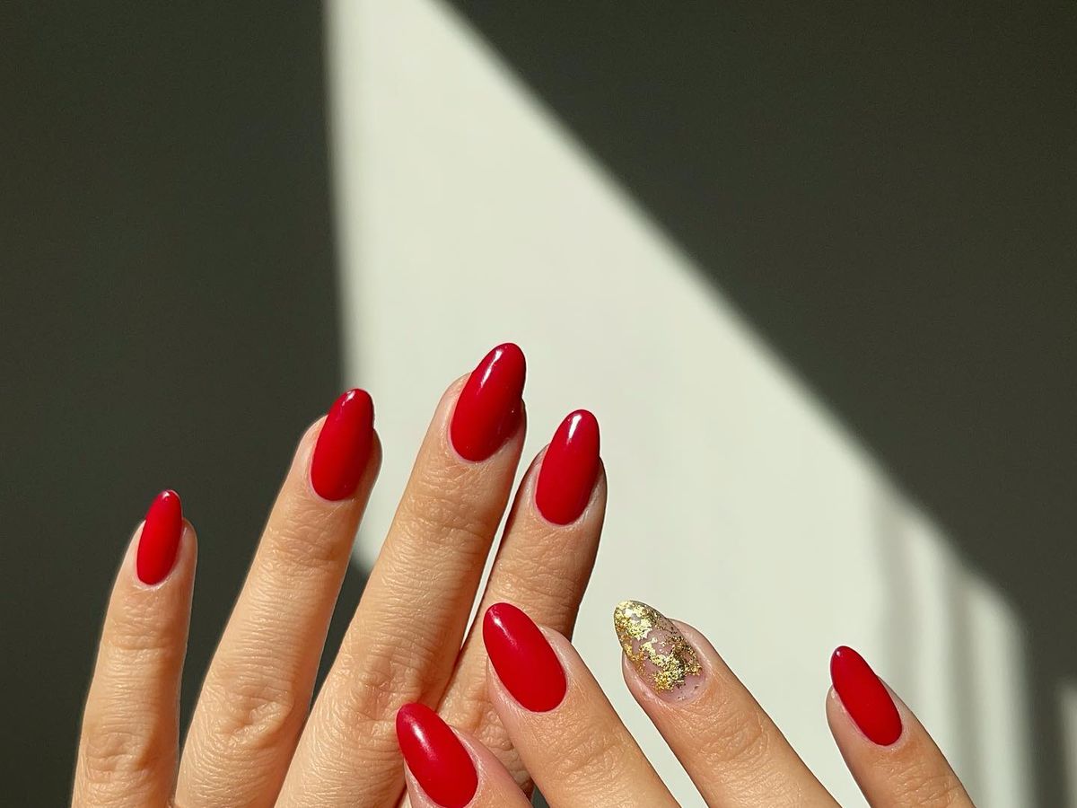 10 Best Red and Gold Nails - Red and Gold Nail Designs