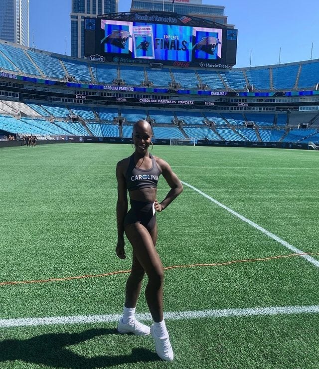 The NFL's first out trans cheerleader readies for her Carolina Panthers  debut