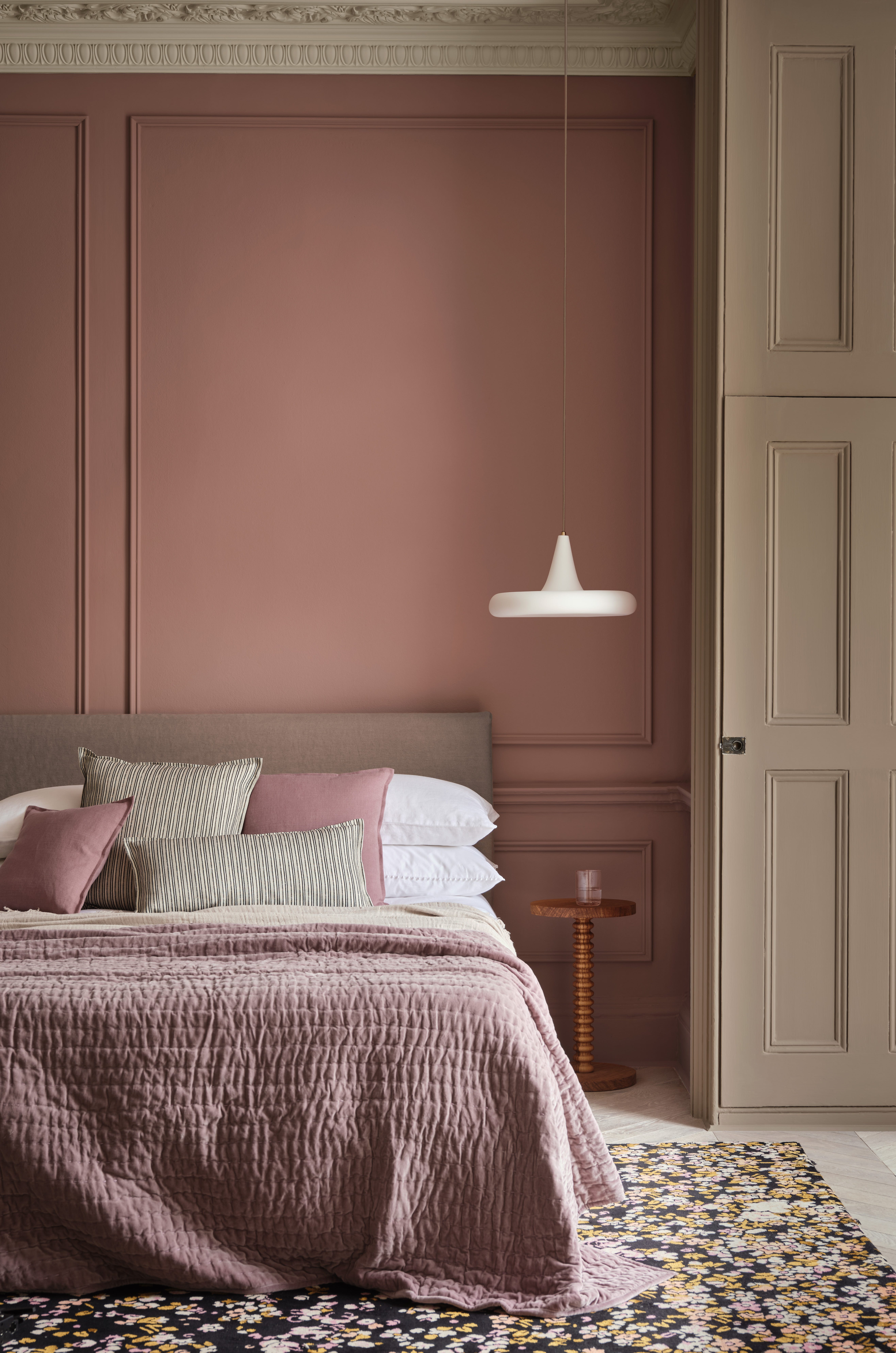 pink grey bedroom