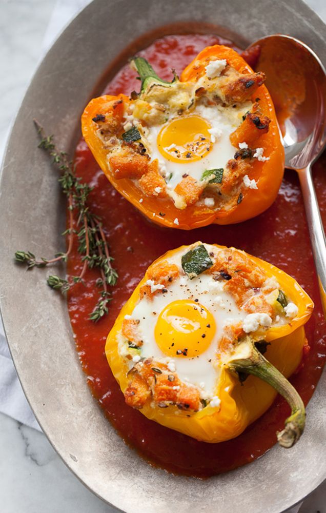 Eggs Baked in Red Peppers