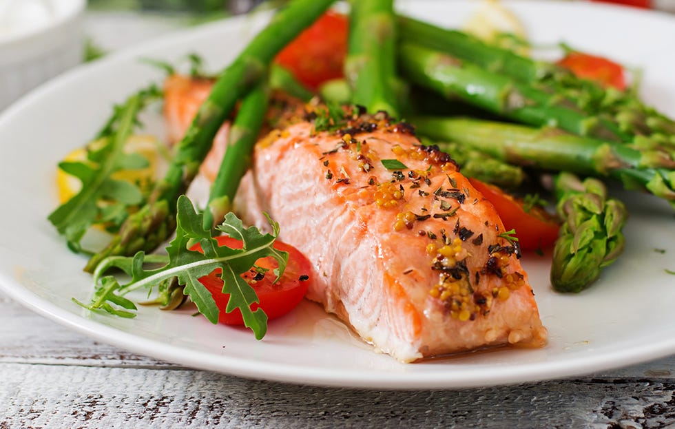 High protein salmon dinner