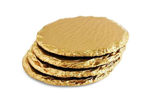 Hand-Painted Gold Slate Coasters