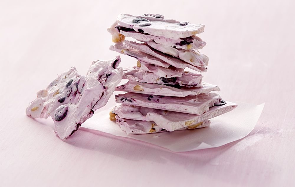 blueberry hazelnuet yogurt bark