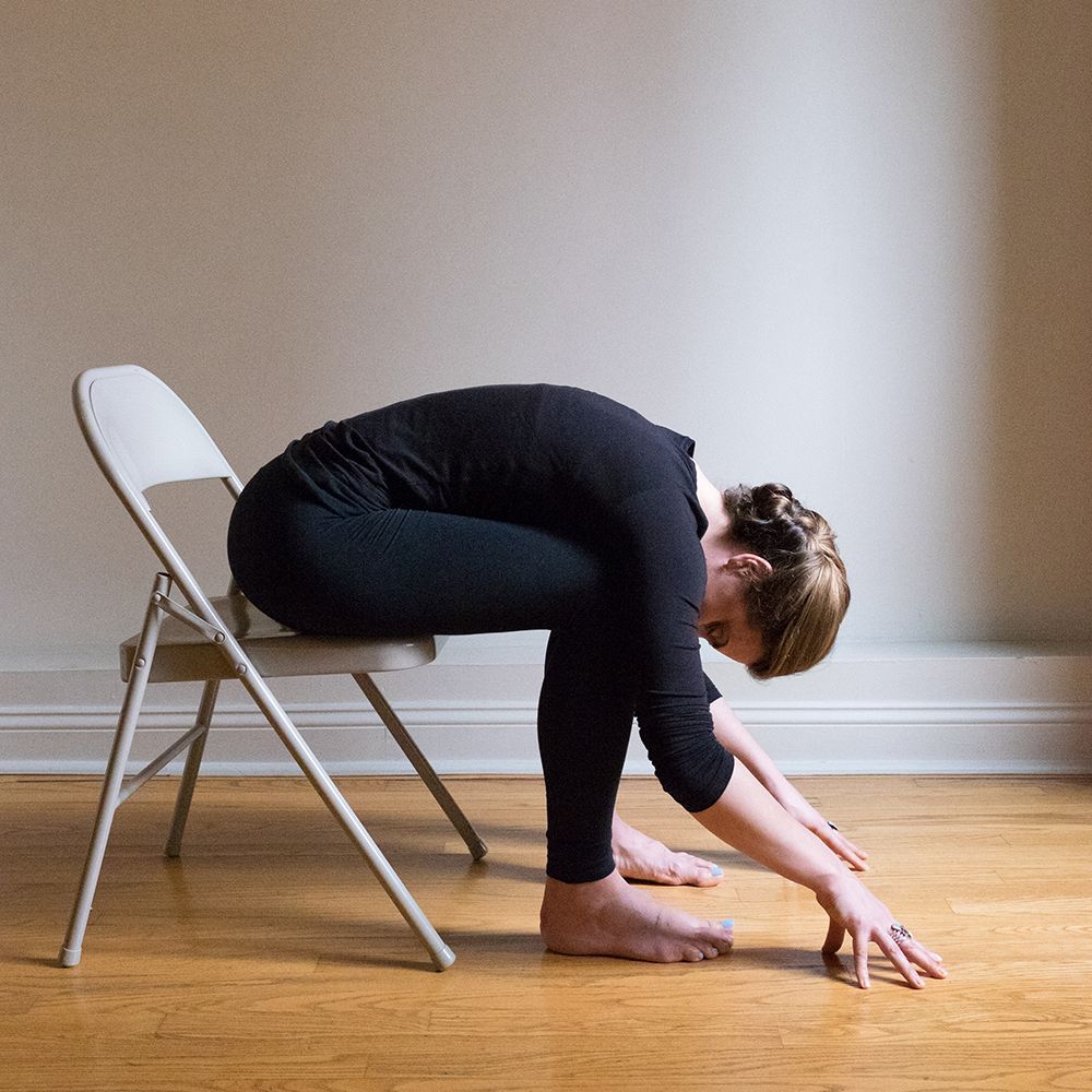 Seated Forward Bend Chair Stretch 