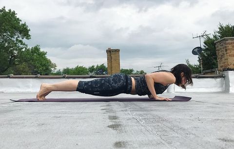Jenny Lelwica Buttaccio doing yoga pose