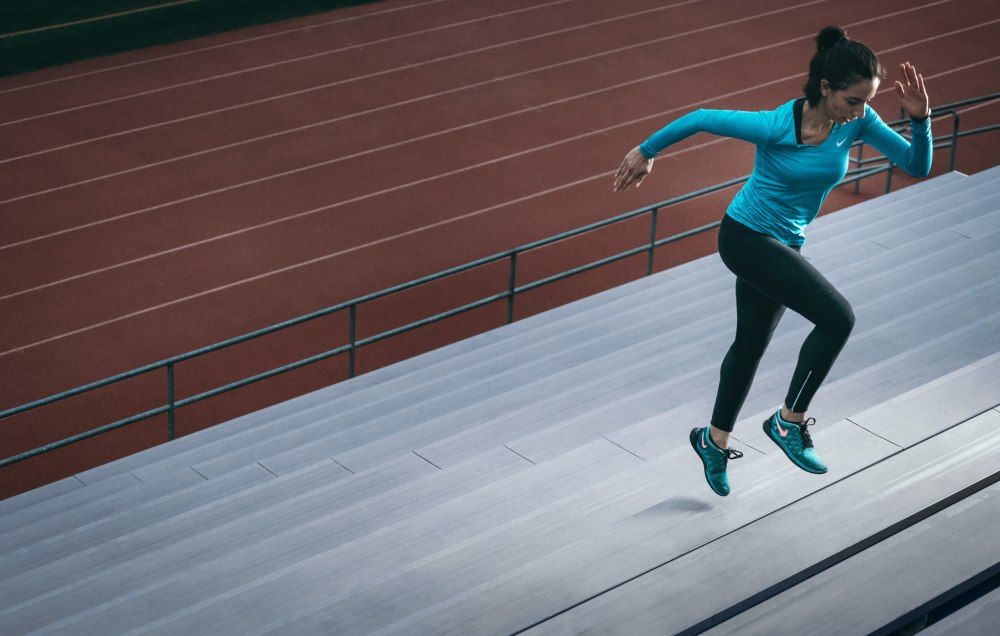 Running up steps