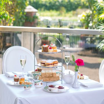 situated opposite the sunken garden, afternoon tea on the terrace at kensington palace