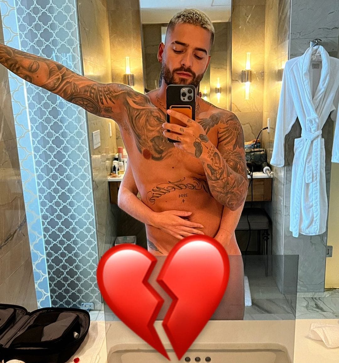 Maluma incendia Instagram tras publicar una foto desnudo