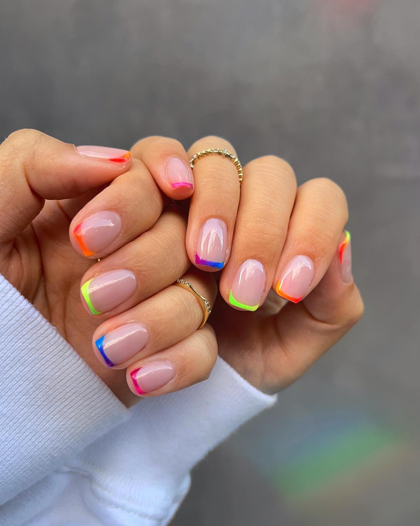 light pink french nails