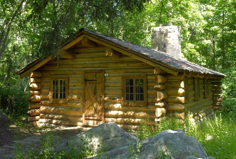 Log cabin, House, Cottage, Property, Home, Building, Tree, Shed, Shack, Wood, 