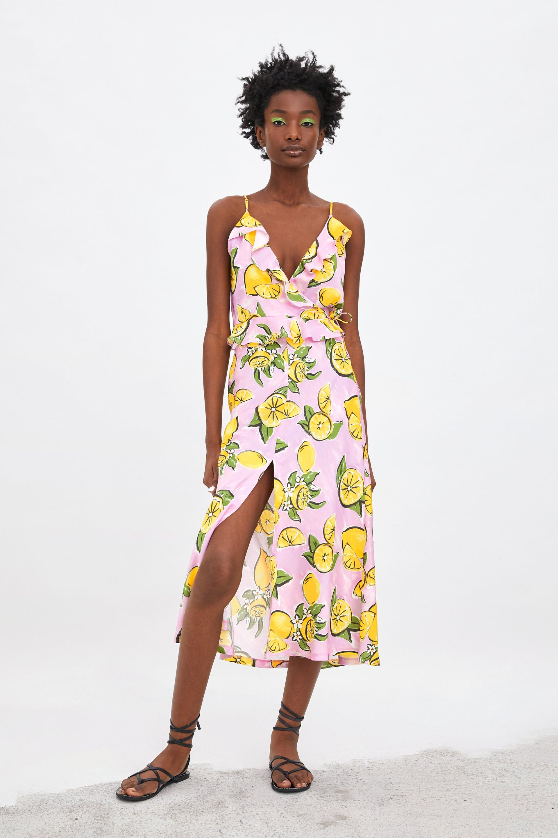 Lemon print hotsell dress zara