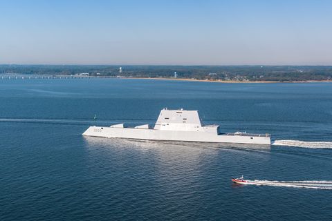 161017 n ce233 284chesapeake bay, md oct 17, 2016 uss zumwalt ddg 1000 approaches the gov william preston lane memorial bridge, also known as the chesapeake bay bridge, as the ship travels to its new home port of san diego, california zumwalt was commissioned in baltimore, maryland, oct 15 and is the first in a three ship class of the navy's newest, most technologically advanced multi mission guided missile destroyers us navy photo by liz wolterreleased