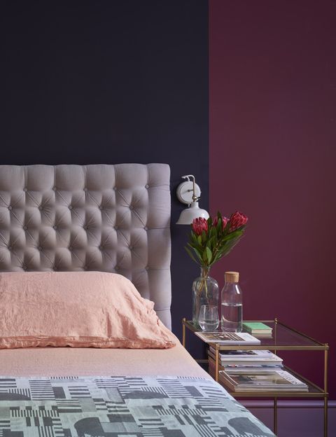 Farrow & Ball Preference Red paint in a bedroom