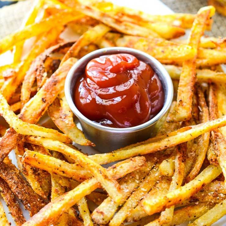 Baked Sweet Potato Fries {Crispy} - Two Peas & Their Pod