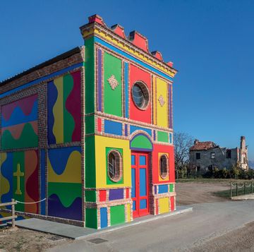 2d9pb0h the barolo chapel in la morra in piedmont, a region of northern italy it was designed by artists sol lewitt and david tremlett