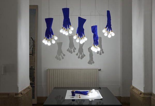 Lighting, Light, Lighting accessory, Light fixture, Wall, Lampshade, Room, Cobalt blue, Design, Interior design, 