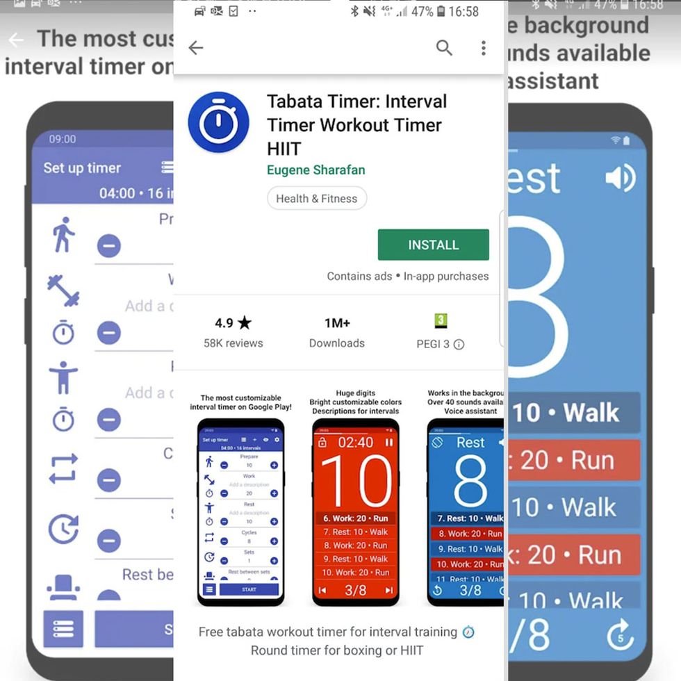 Android apps on google play for tabata and hiit training
