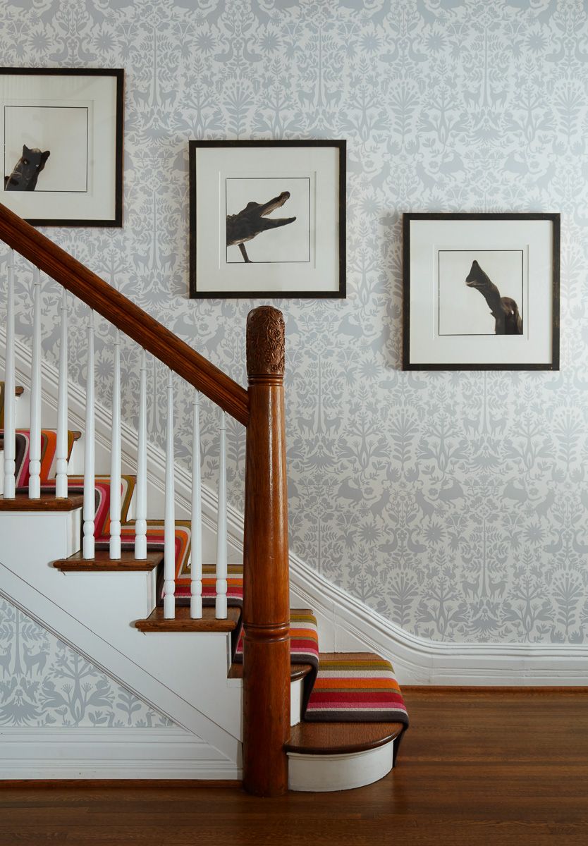 Wallpaper Staircase Trend  How To Update Stair Walls  domino