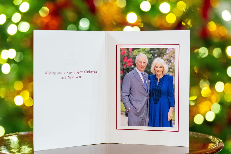 king charles and queen camilla christmas card 2024 photographed by millie pilkington for buckingham palace