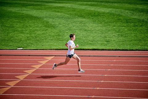 Sports, Running, Sprint, Athlete, Track and field athletics, Athletics, Green, Recreation, Outdoor recreation, Individual sports, 