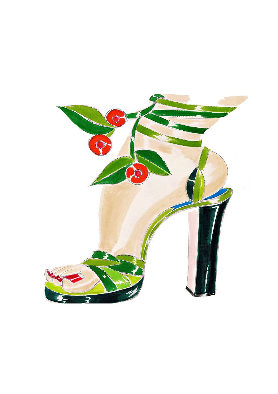 Footwear, Green, High heels, Sandal, Shoe, Plant, Holly, 