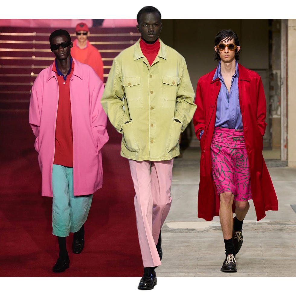 fashion models showcasing vibrant clothing on a runway