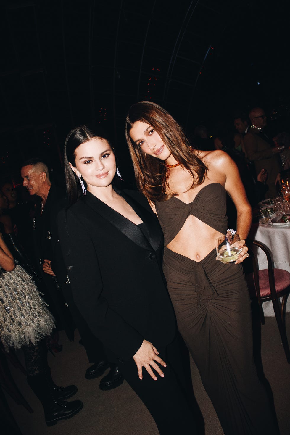 hailey bieber selena gomez pics together academy museum gala