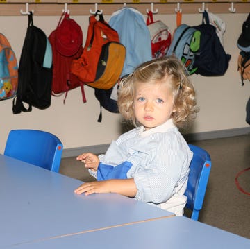 la princesa de asturias en su primer dia en la escuela infantil
