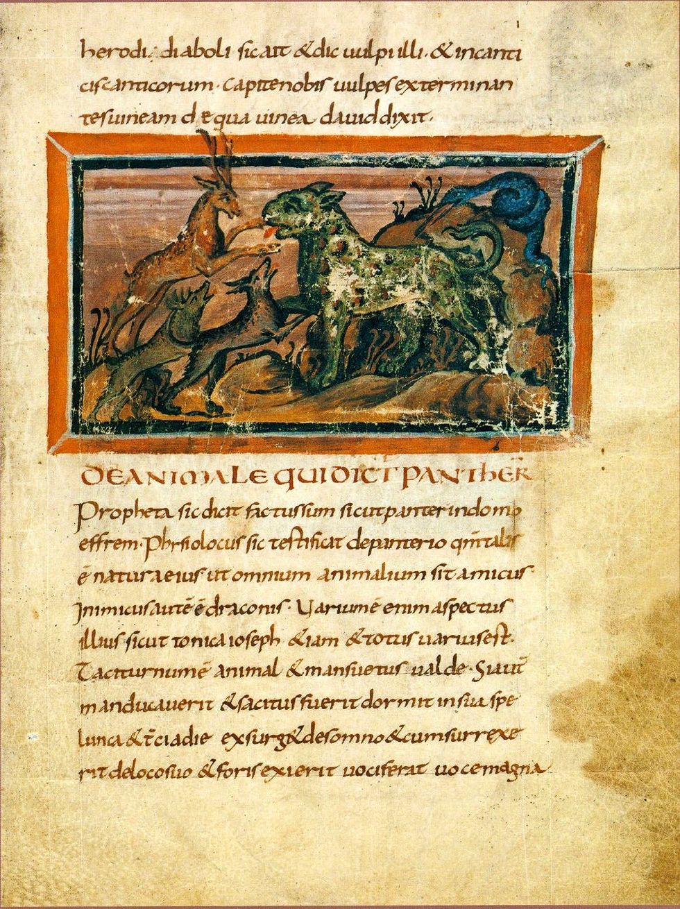 De panter uit de oudst bekende Latijnse Physiologus de codex Bongarsianus 318