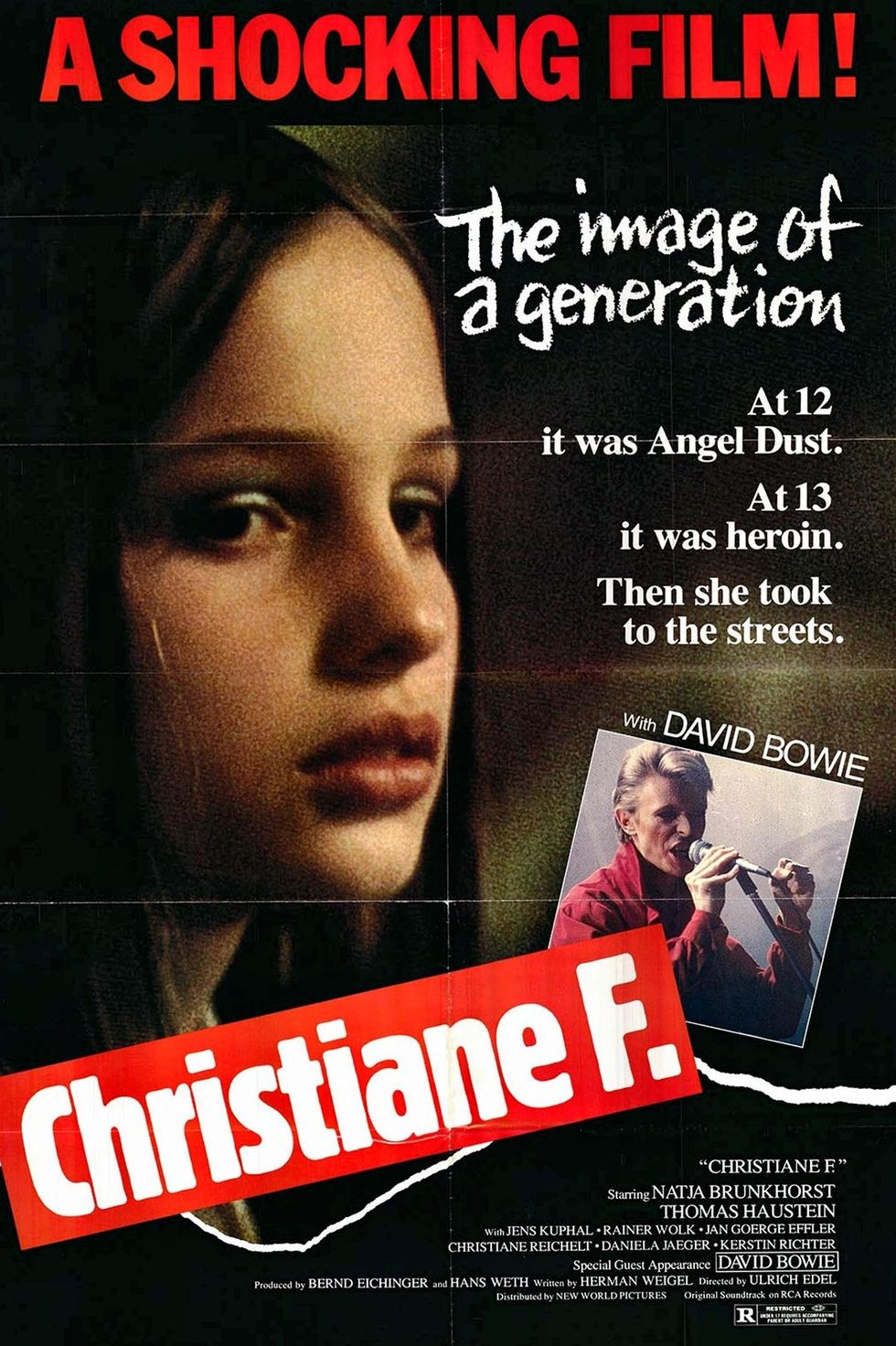 De film Christiane F is gebaseerd op het boek Wir Kinder vom Bahnhof Zoo 1978 over de pas vijftienjarige Christiane Felscherinow