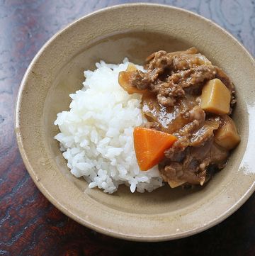 Dish, Food, Cuisine, Steamed rice, White rice, Ingredient, Japanese curry, Rice and curry, Curry, Rice, 