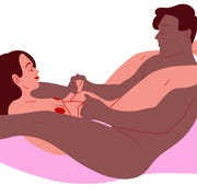 This is an image couple straddling each other