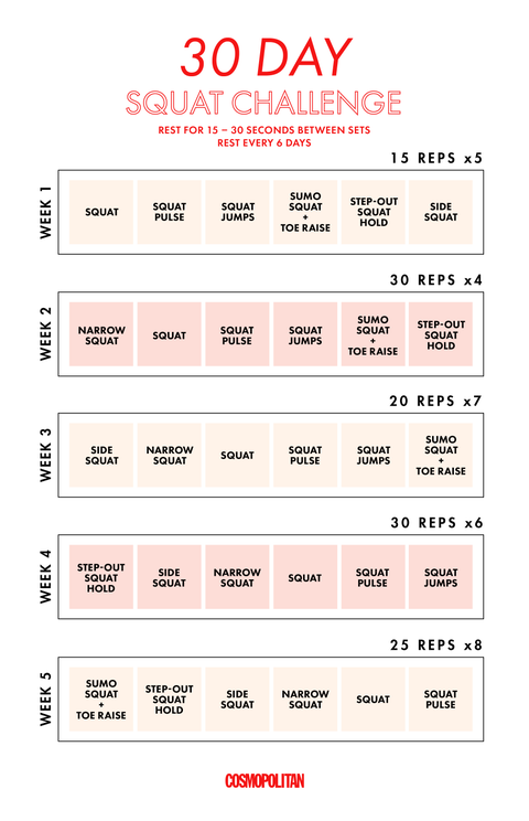 30 Day Squat Challenge This Squat Workout Plan Will Transform Your Butt