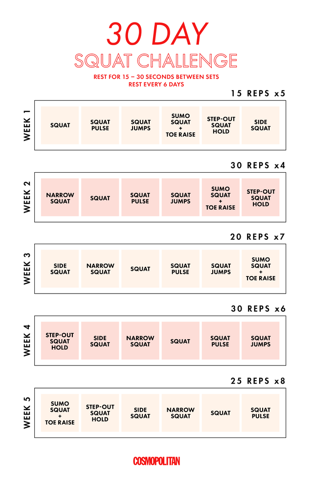 a chart of the prescribed days and exercises