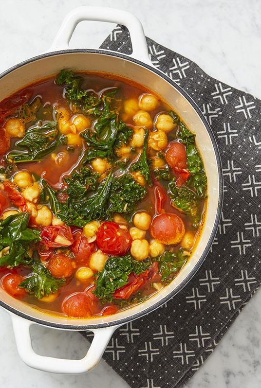 vegan dinner ideas easy quick chickpea and kale stew