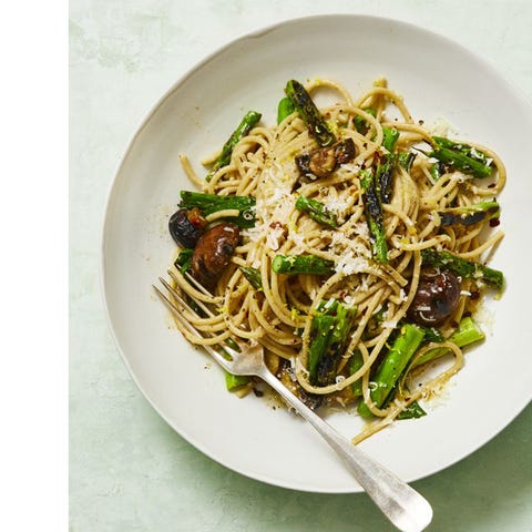 30 minute dinners whole wheat spaghetti with grilled asparagus and scallions