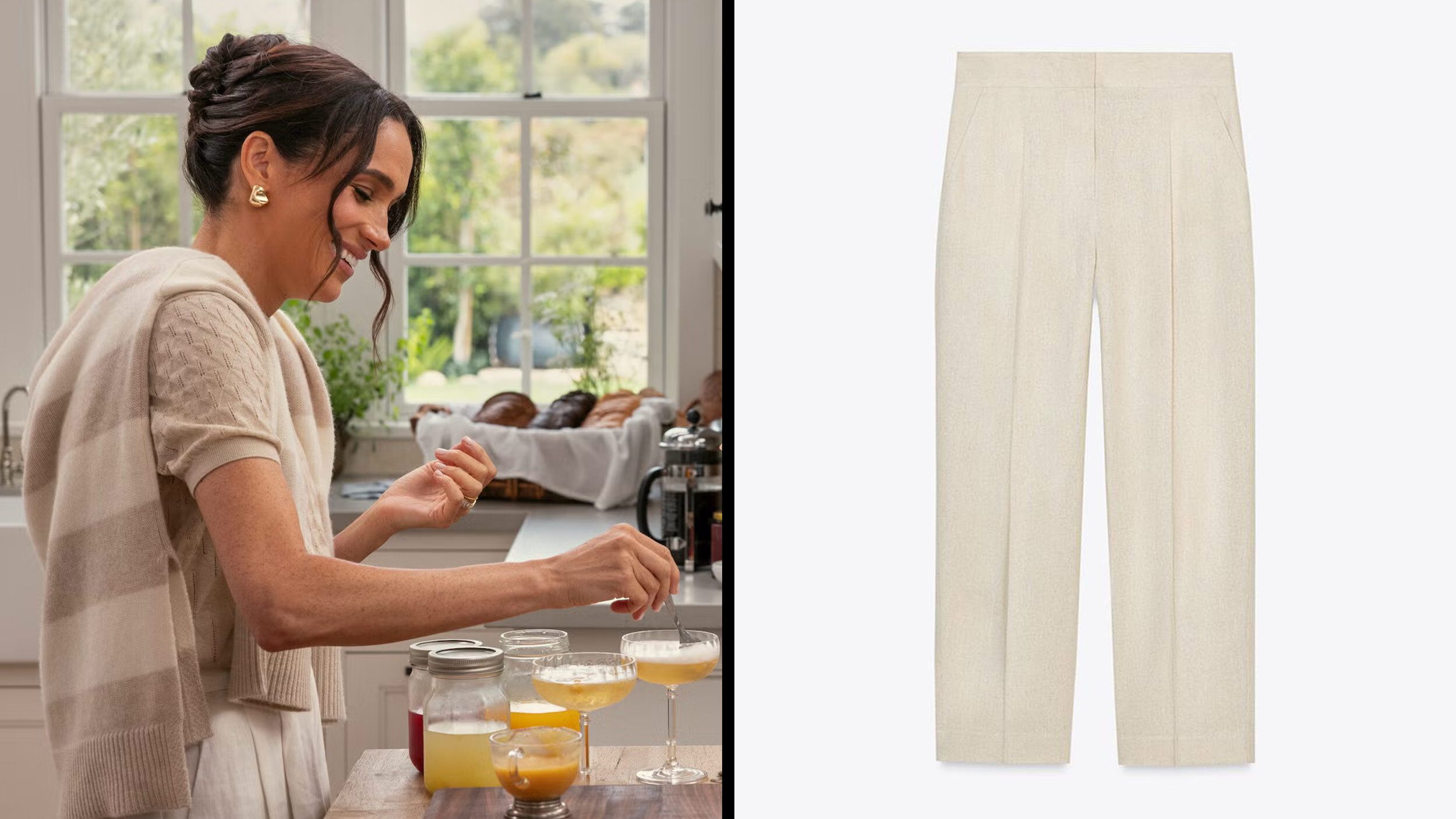 Meghan Markle’s $50 Zara Linen Pants From ’With Love, Meghan’ Are Still in Stock in Every Size