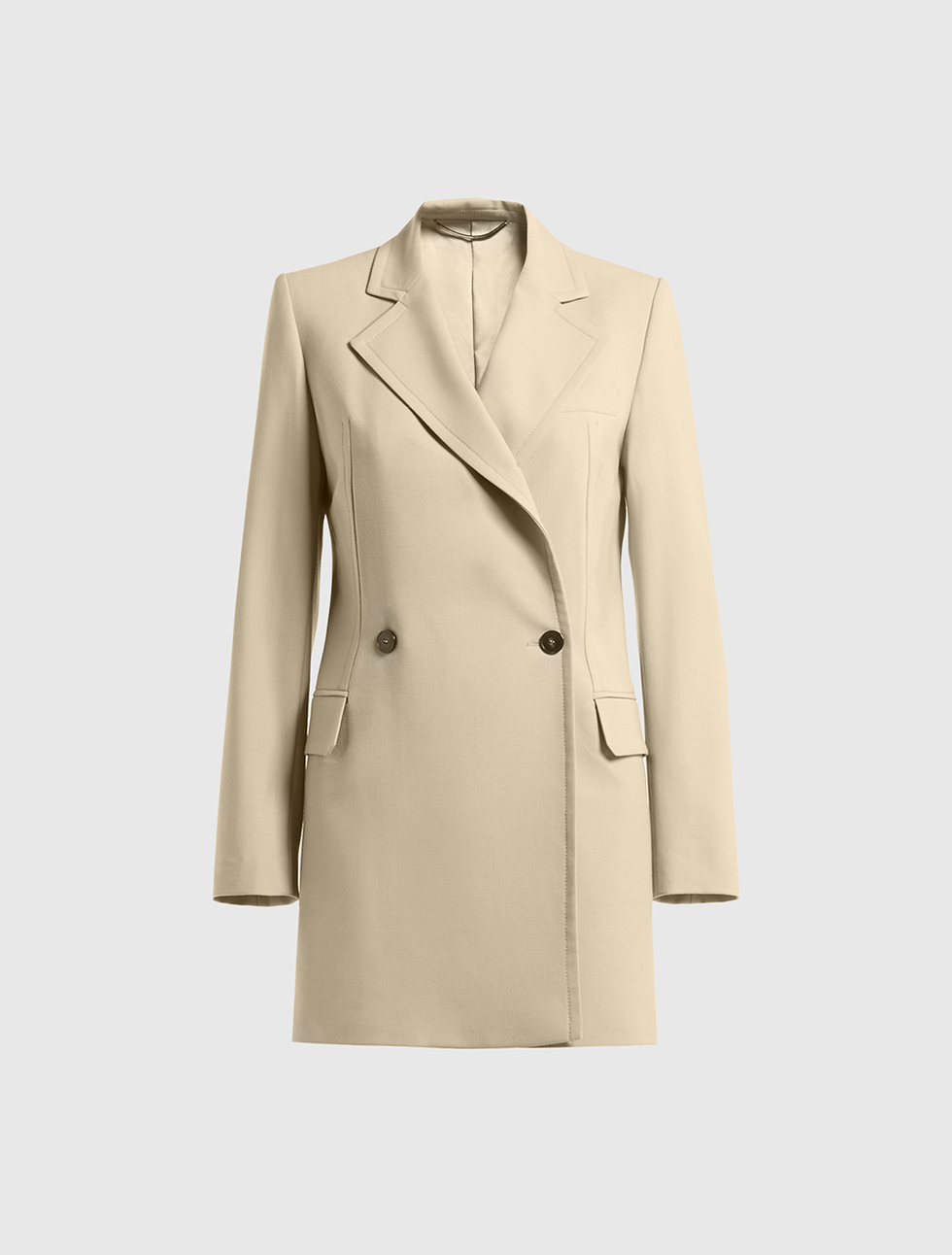 Clothing, Coat, Outerwear, Trench coat, Overcoat, Beige, Sleeve, Jacket, Collar, Blazer, 