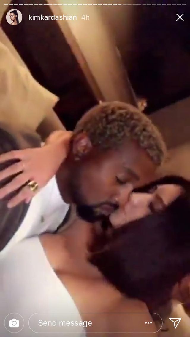 Kim Kardashian Kanye West kissing