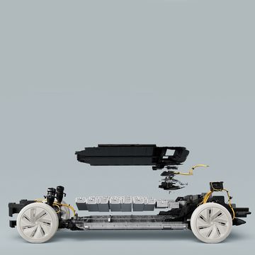 volvo chassis and battery schematic seen from the side