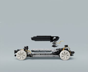 volvo chassis and battery schematic seen from the side