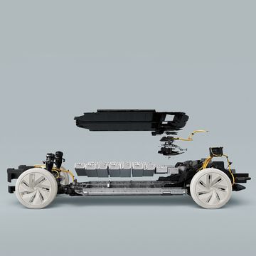 volvo chassis and battery schematic seen from the side
