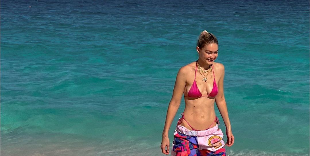 Gigi Hadid Gets Cheeky For New Pink Campaign, Then Flaunts Bikini Body